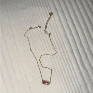 Kendra Scott Gold-Tone Necklace with Pink Faceted Stone Pendant